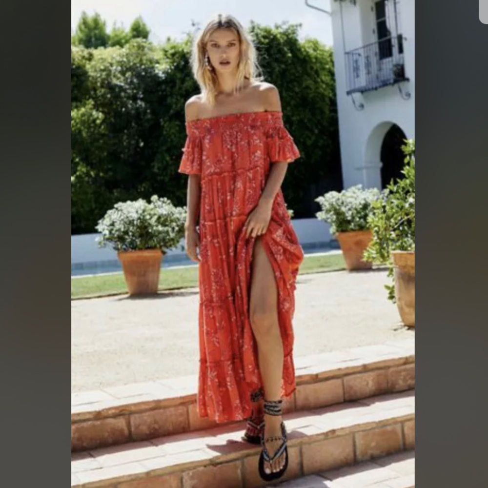 Free People Barclay Off the Shoulder Maxi Dress - Like New
